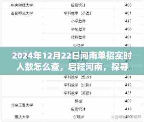河南单招实时人数探寻之旅,启程探寻背后的自然秘境与心灵之旅(2024年12月22日)