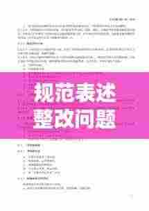 规范表述整改问题：改进规范 