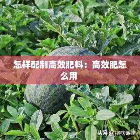 怎样配制高效肥料:高效肥怎么用