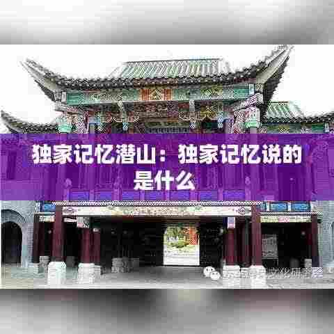 独家记忆潜山：独家记忆说的是什么 