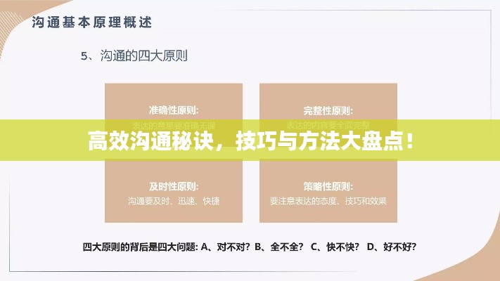 高效沟通秘诀，技巧与方法大盘点！