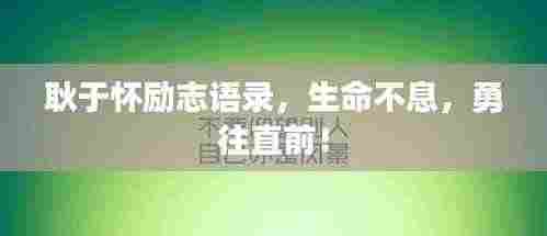 耿于怀励志语录,生命不息,勇往直前!