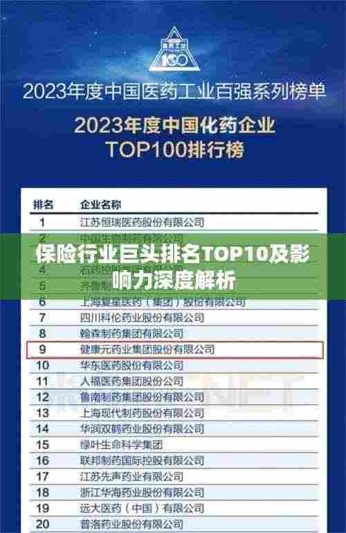 保险行业巨头排名TOP10及影响力深度解析