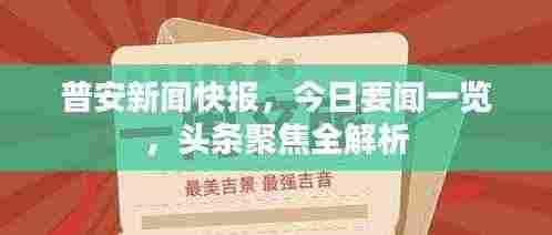 普安新闻快报，今日要闻一览，头条聚焦全解析