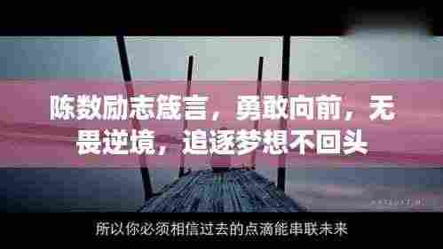 陈数励志箴言,勇敢向前,无畏逆境,追逐梦想不回头